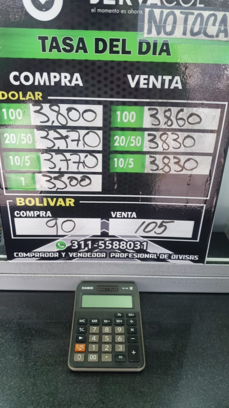 Precio del dólar este 20J