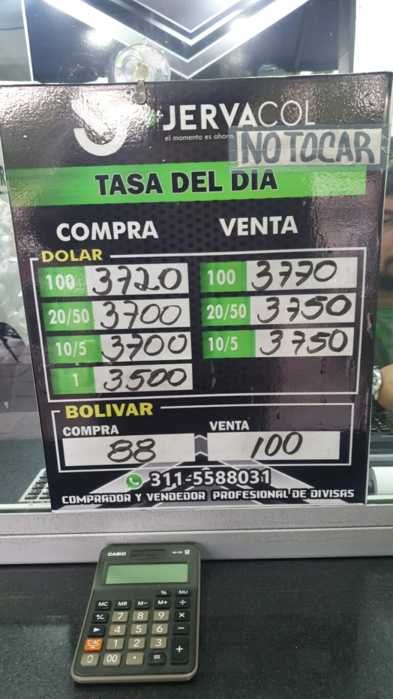 Precio del dólar este 6 de junio