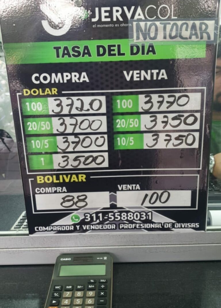 Precio del dólar este lunes