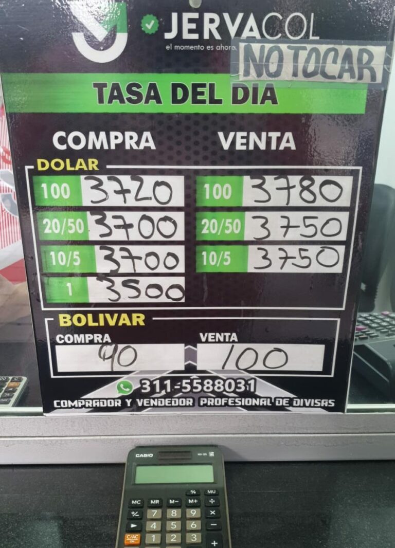 Precio del dólar de este 12J