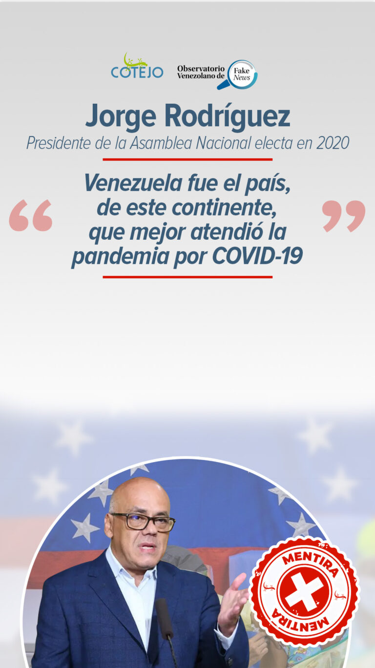 “No es cierto que Venezuela fue el país del continente que mejor atendió la pandemia por COVID-19”