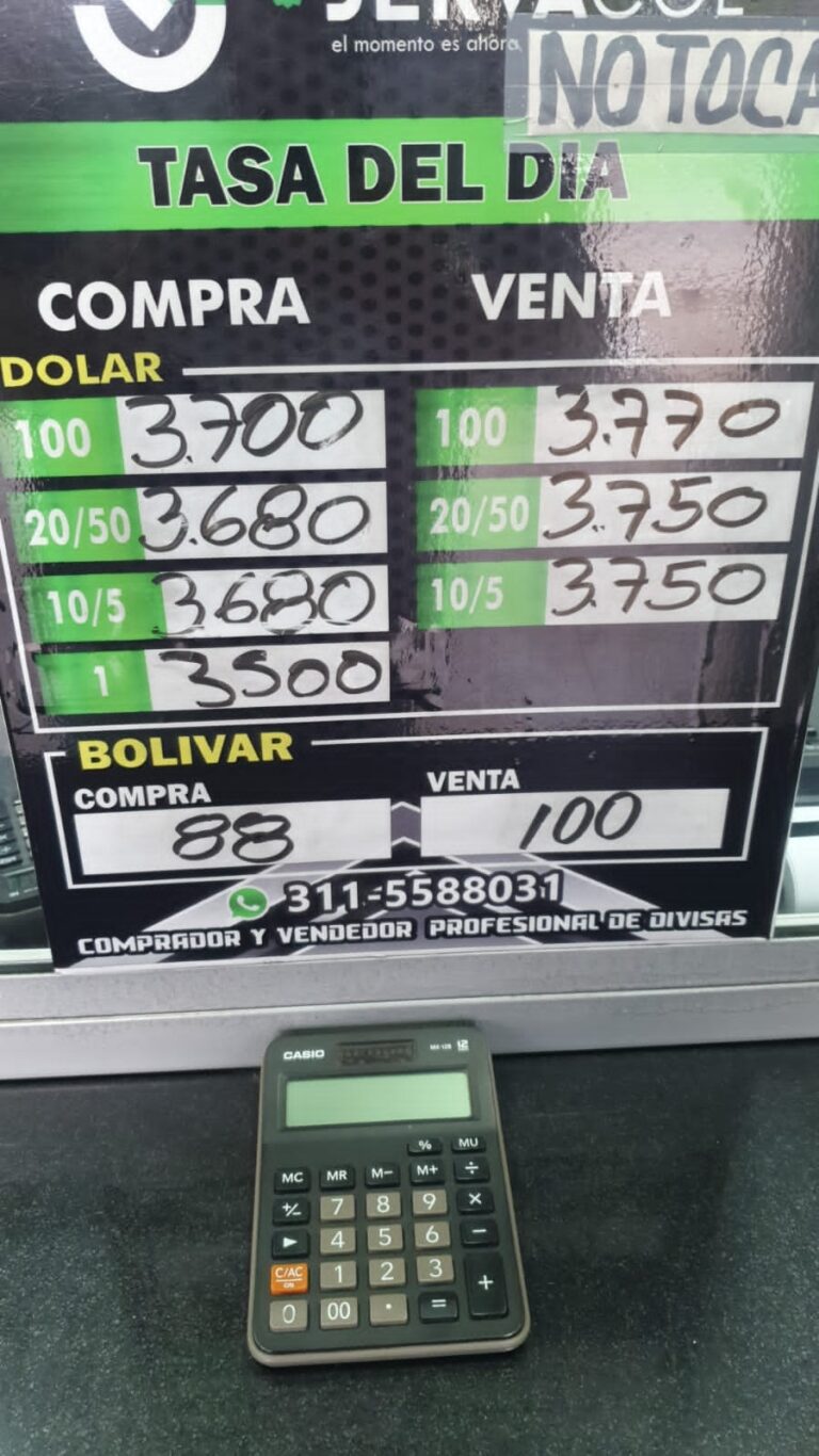 Precio del dólar de este 04J