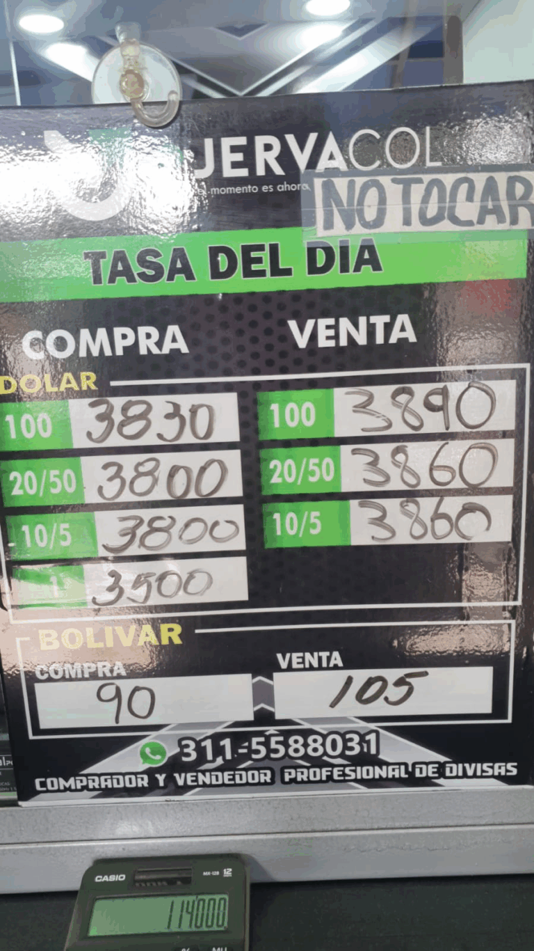 Precio del dólar este 8Jul