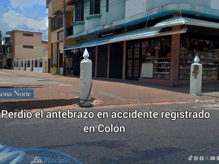 Pierde un antebrazo al chocar en Colón