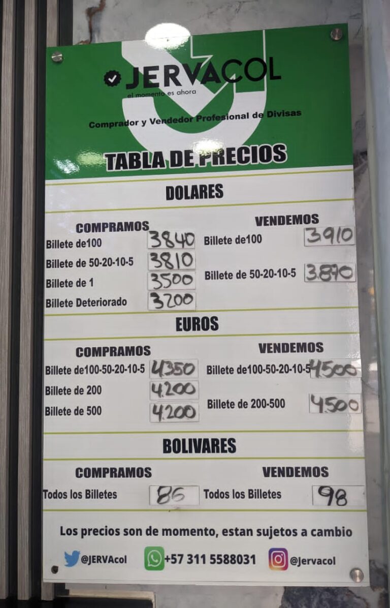 Precio del dólar este 24 de agosto