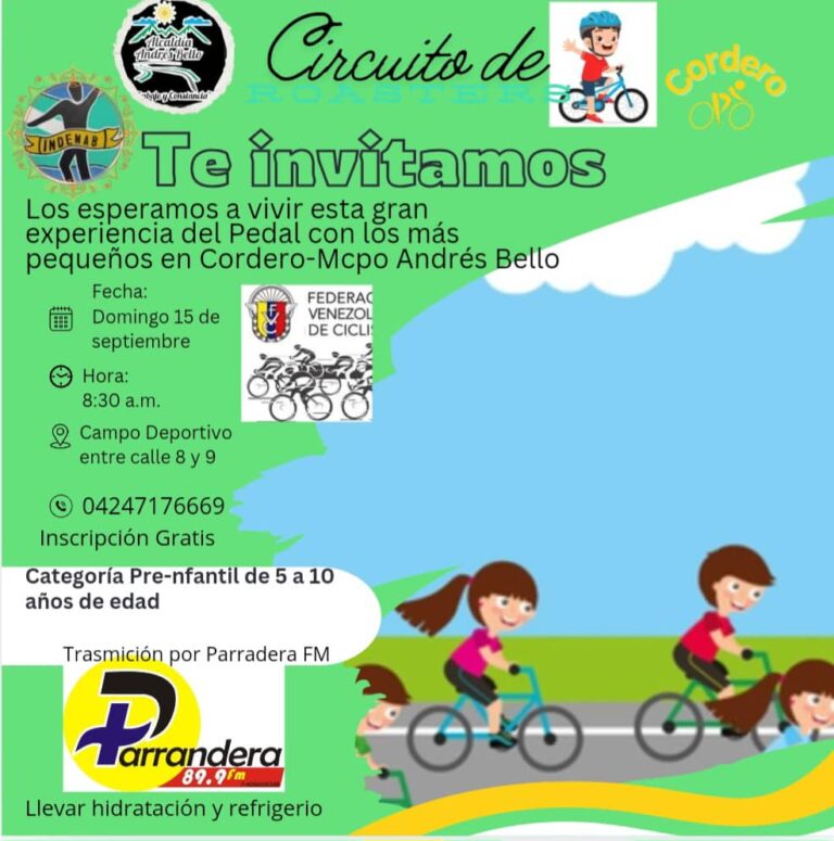 Invitan al 1er Circuito Cerrado de Ciclismo Preinfantil y Novatos en Cordero