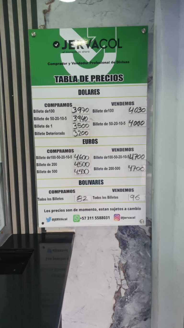 Precio del dólar este 17Oct