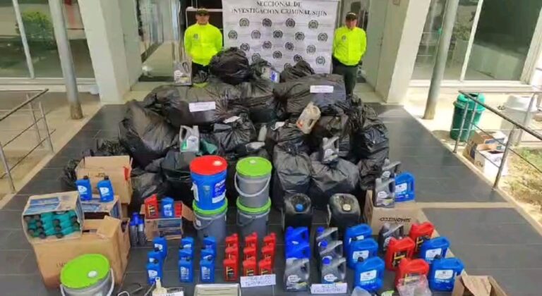 Incautan materiales usados para falsificar aceites para motores en Cúcuta