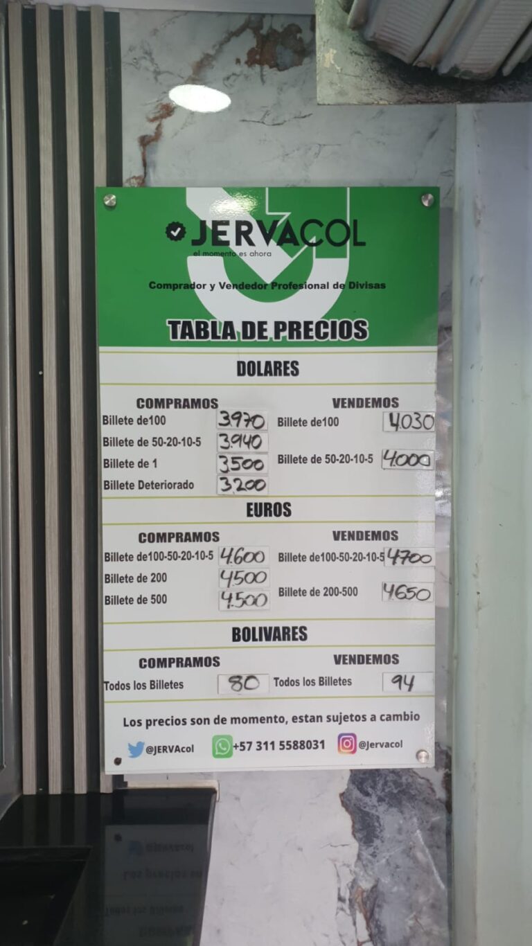 Precio del dólar en frontera este 26Oct