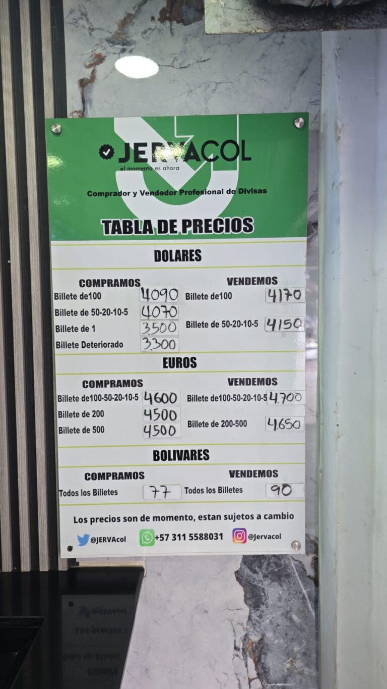 En 4.170 se sitúa el dólar en La Parada