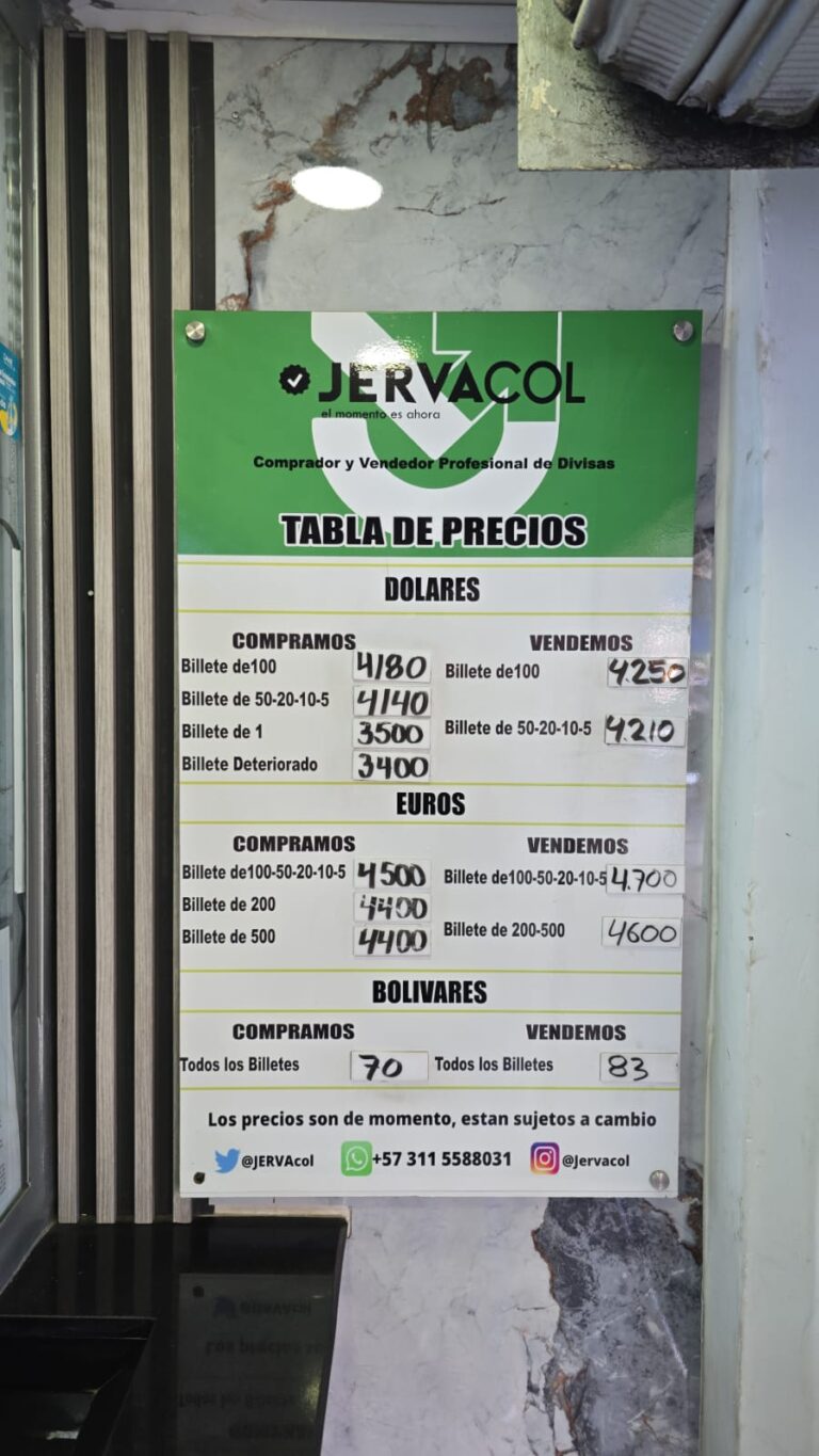Precio del dólar este 30 de noviembre en frontera