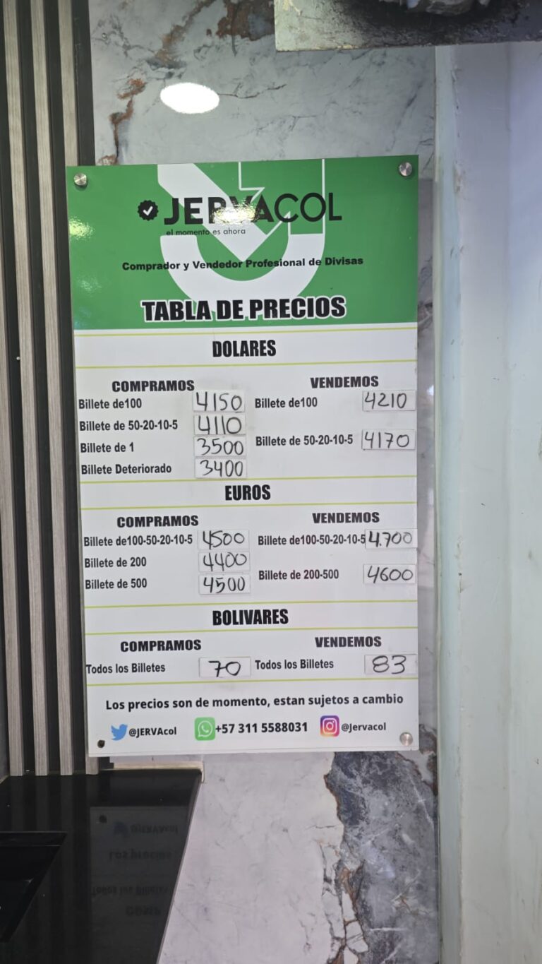 En 4.210 se sitúa el dólar en La Parada