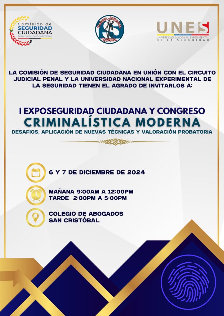 Invitan a la I Exposeguridad Ciudadana y Congreso de Criminalística Moderna
