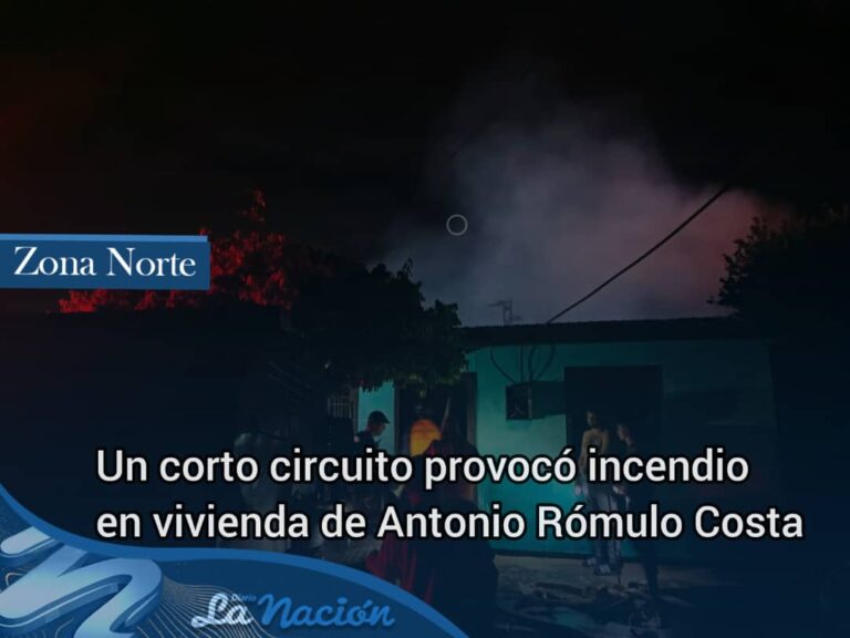 Incendio consume casa en Antonio Rómulo Costa