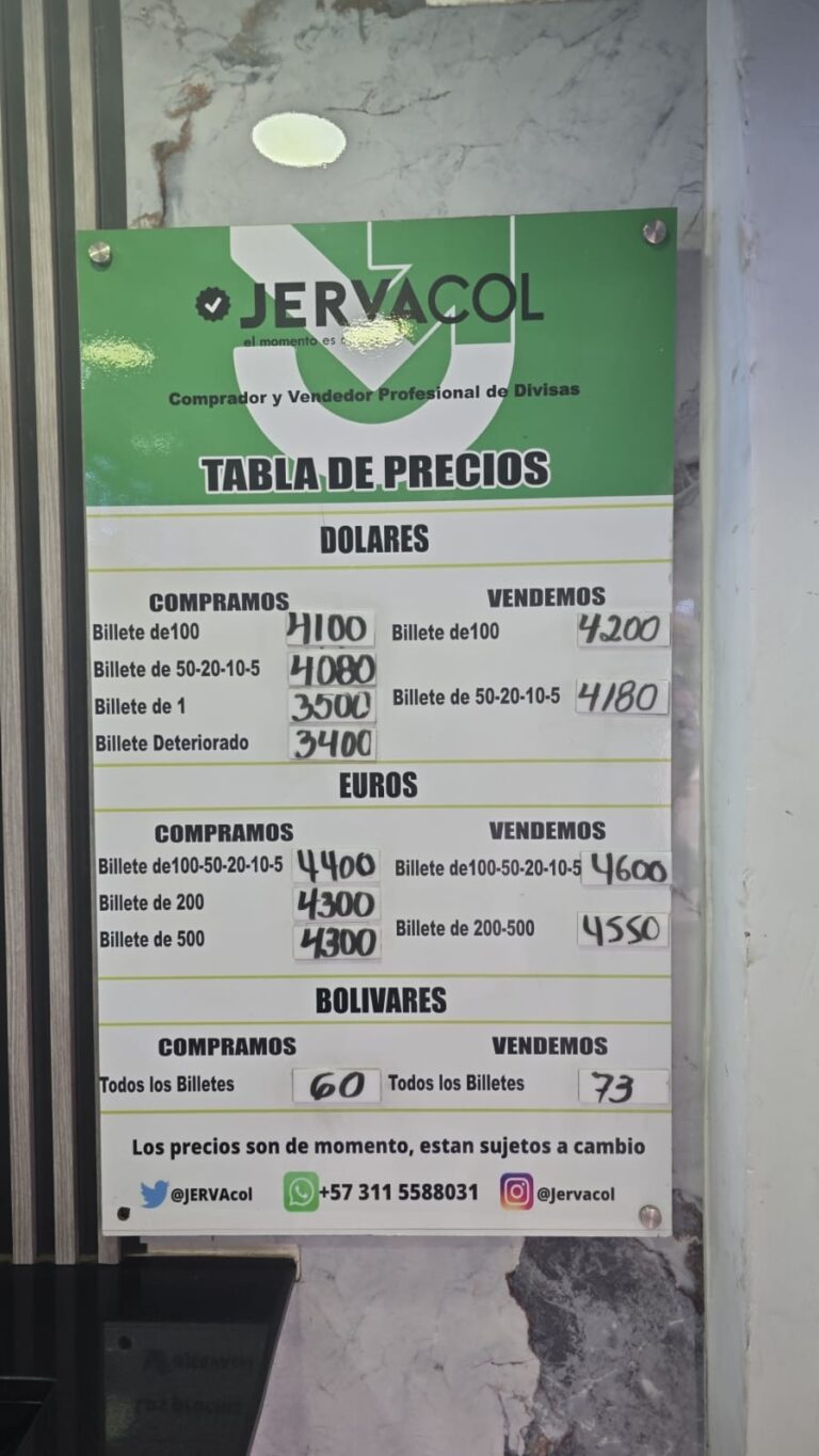 Precio del dólar este miércoles