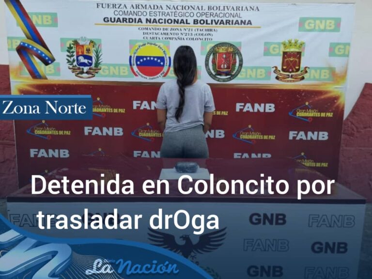 Joven es detenida al intentar trasladar droga a El Vigía