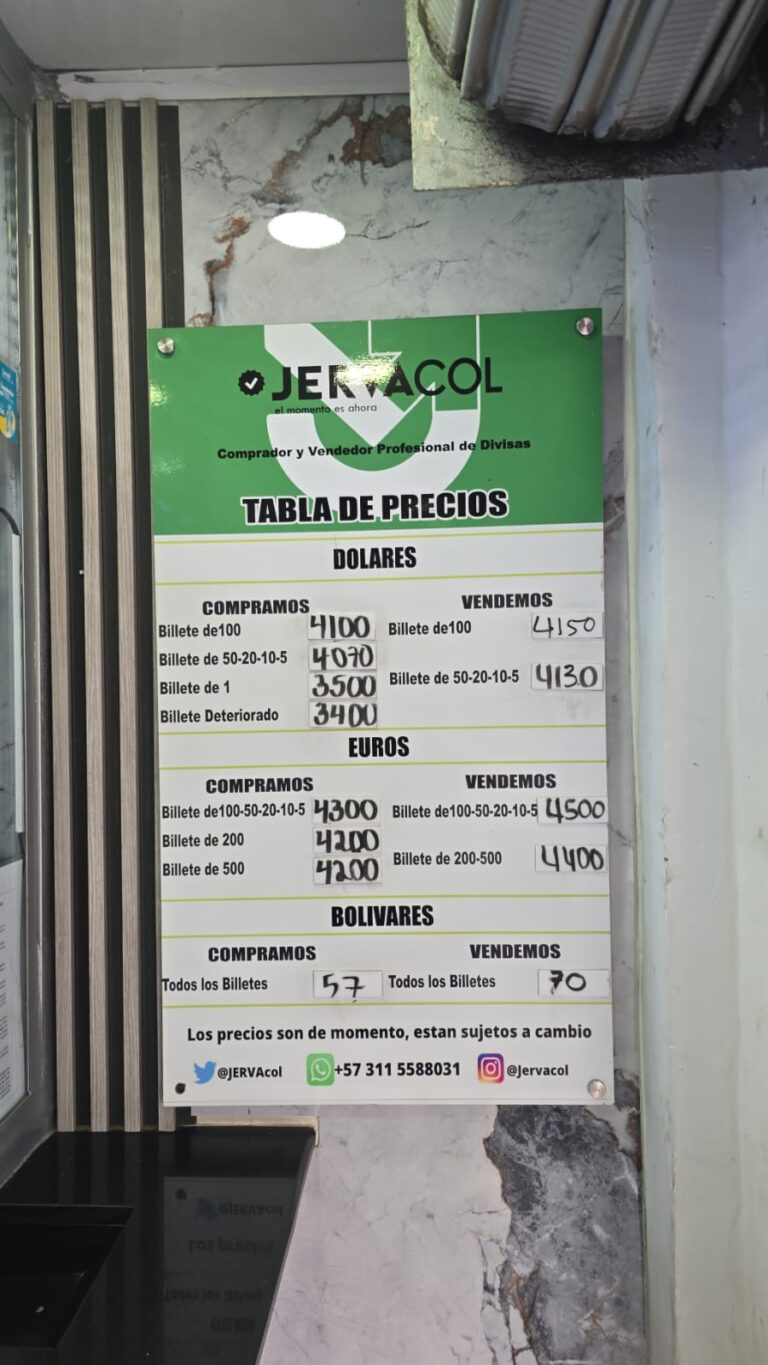 Precio del dólar este 28E en frontera