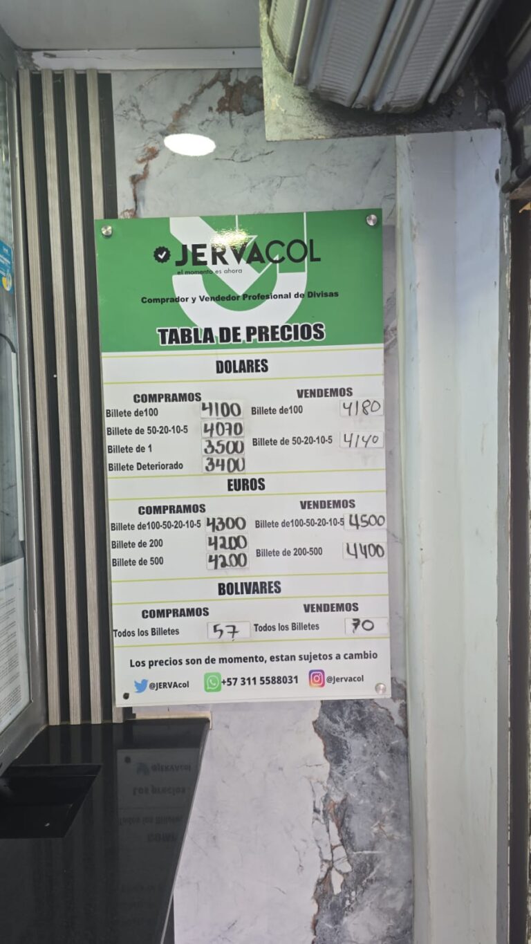 Precio del dólar este 29E