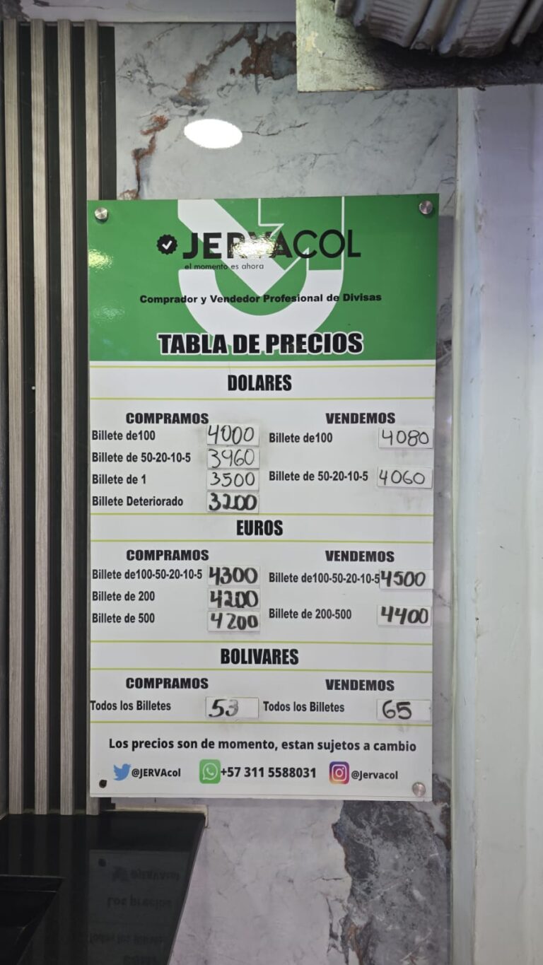 Precio del dólar este sábado en frontera
