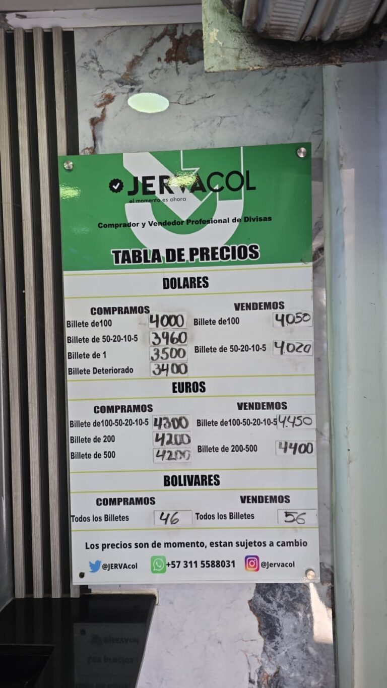 Precio del dólar este miércoles