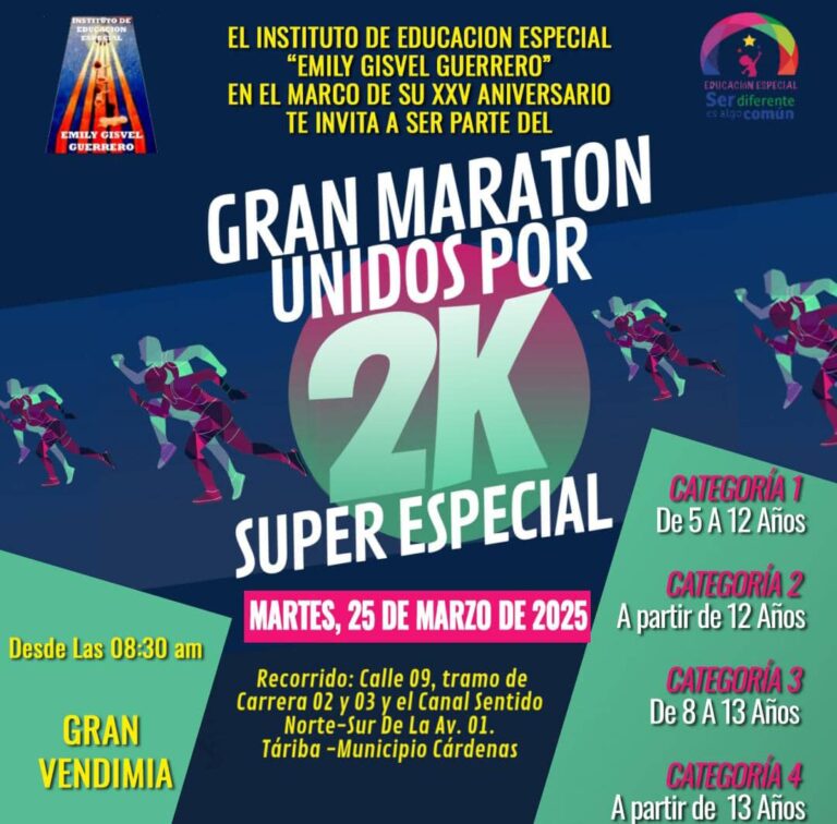 Invitan al Gran Maratón “Unidos por 2K” superespecial en Táriba