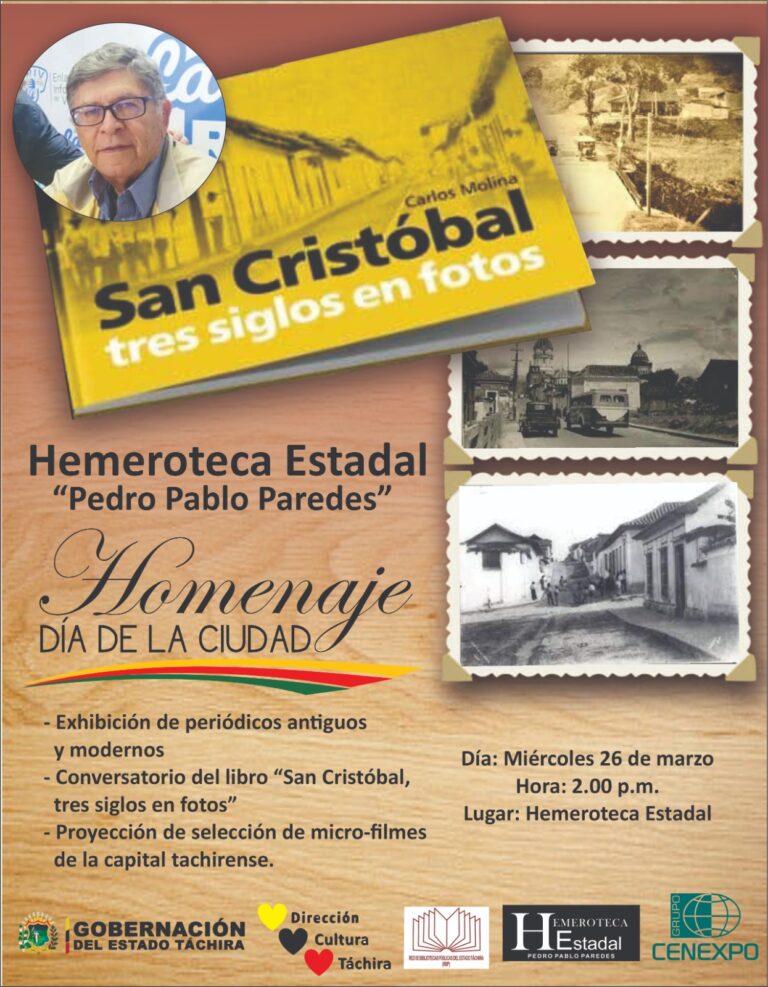 Homenaje a San Cristóbal en la Hemeroteca estadal