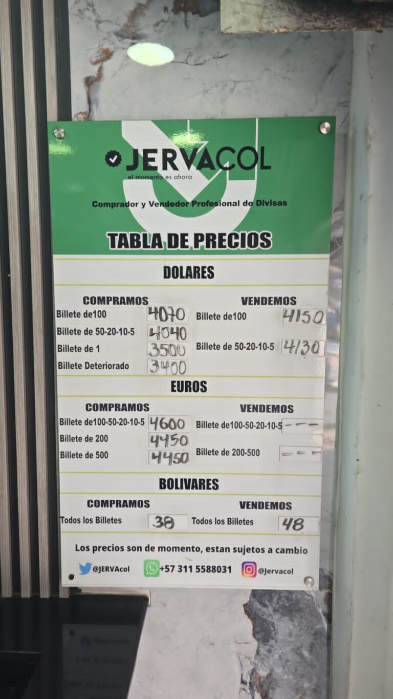 Precio del dólar este martes en frontera