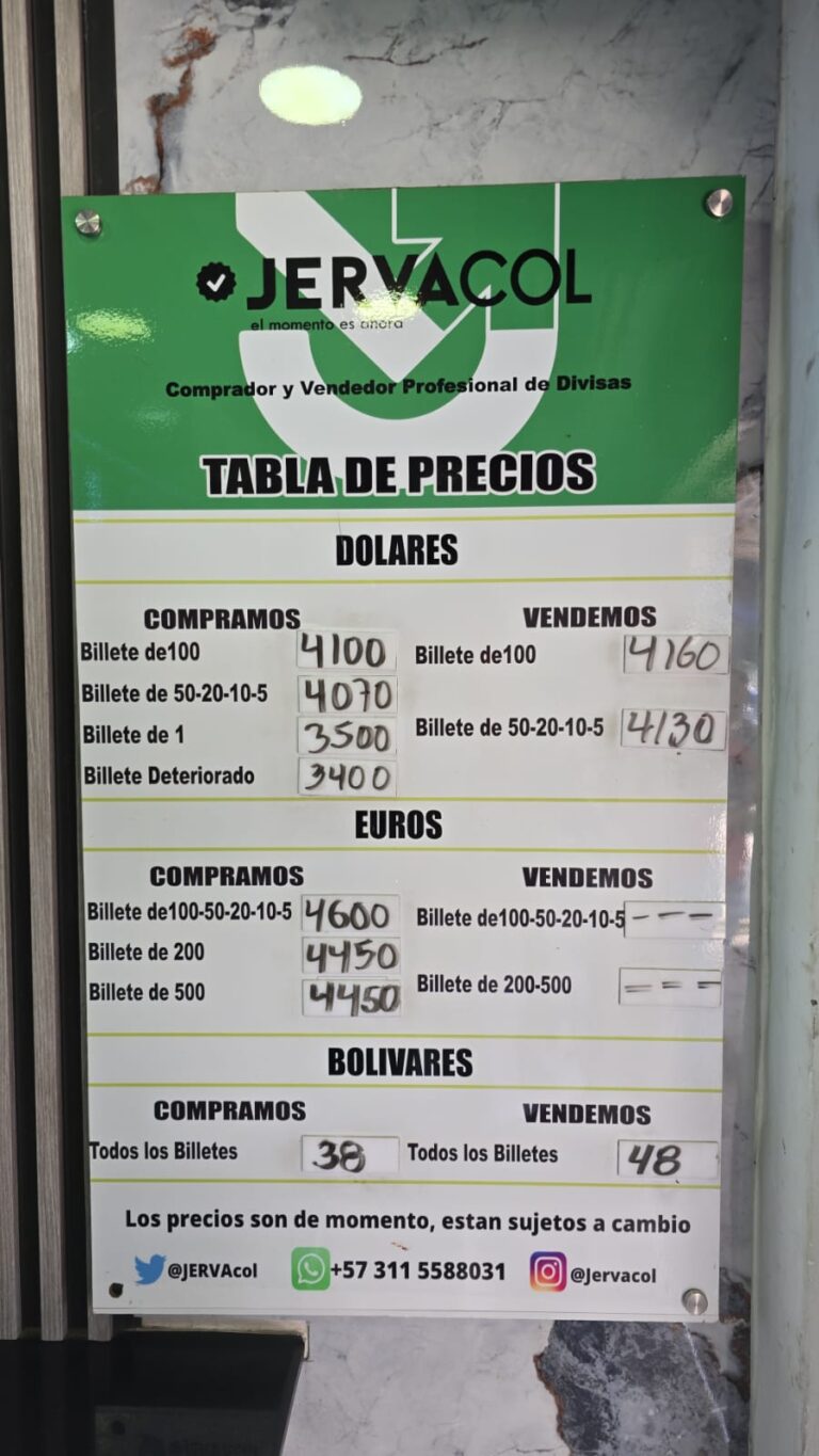 Precio del dólar en frontera este 16A