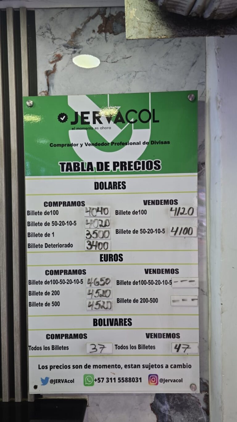 Precio del dólar este martes en frontera