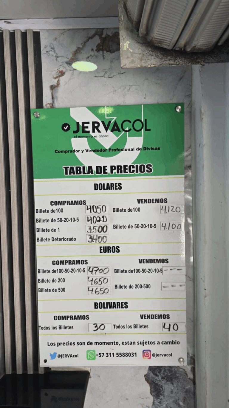 Precio del dólar este miércoles en la frontera