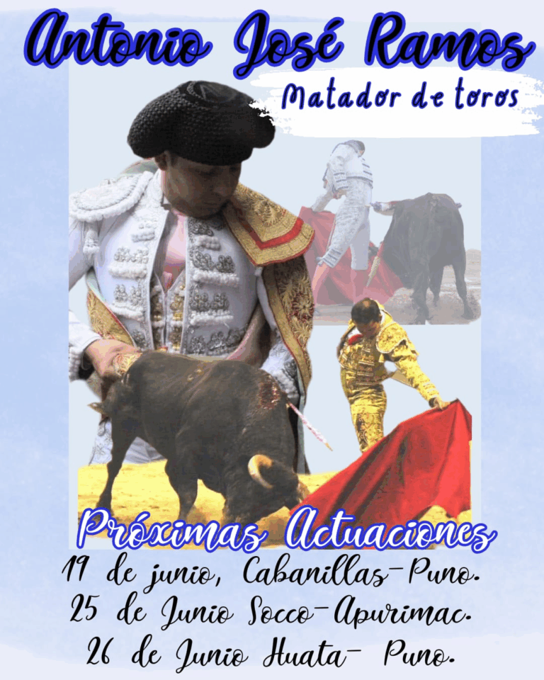 Agenda taurina del matador Antonio José Ramos en Perú
