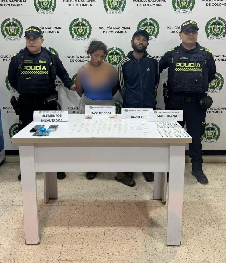 Capturada pareja por tráfico de estupefacientes en Cúcuta