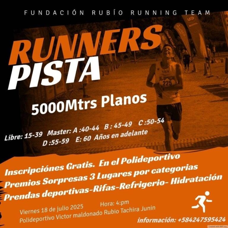 Competencia Runners Pista 5 mil metros planos