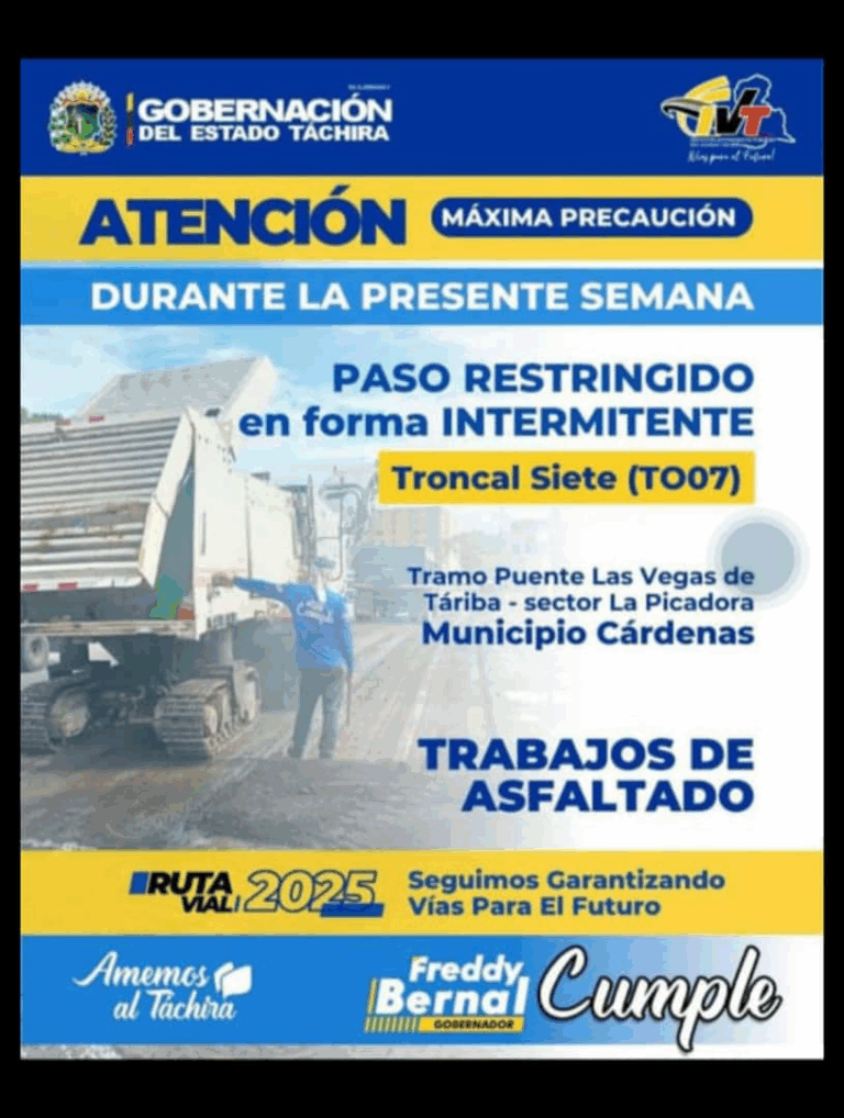 Anuncian que van a asfaltar por Las Vegas de Táriba