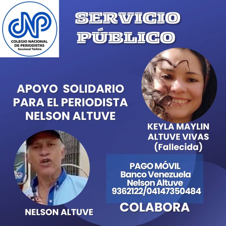 Apoyo solidario para el periodista Nelson Altuve