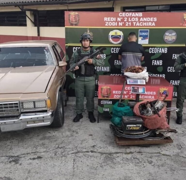 Detenido con cobre y chatarra cuando se desplazaba hacia la frontera