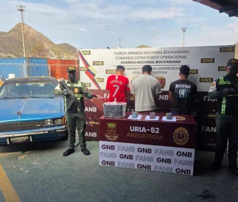 Un sujeto apresado en San Antonio y otros tres en Anzoátegui por caso de droga enviada desde frontera