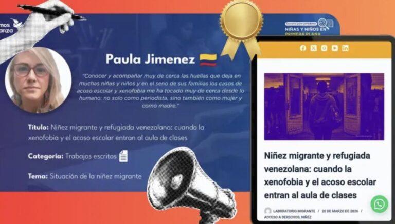 Reportaje sobre xenofobia y acoso escolar en niñez migrante gana premio de la Coalición Latinoamericana Somos Crianza