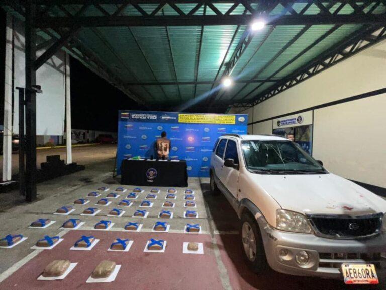 Policía Nacional incauta 41 kilos de droga y detiene a un hombre en Barinas