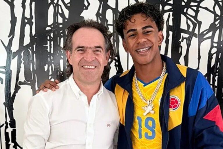 Lamine Yamal viste camiseta amarilla de Colombia en feria de Medellín