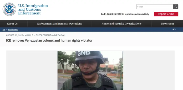 EE. UU. confirma deportación del militar Rafael Quero Silva, señalado por torturas en protestas de 2013